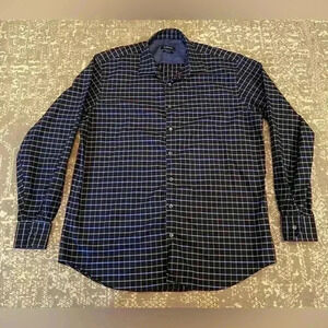 Bugatchi Men''s Button-Up Long Sleeve Shirt color Blue size XL